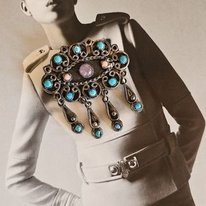 Vintage Sterling Silver Multistone Pendant